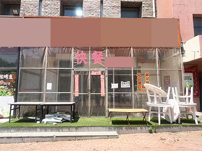 谷歌里临街主道纯一层180平空铺出租带烟道